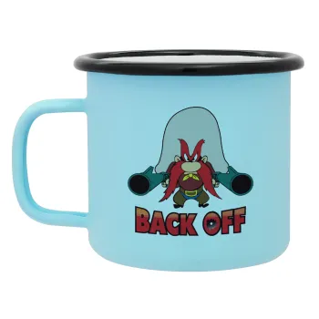 Yosemite Sam Back OFF, Κούπα Μεταλλική εμαγιέ ΜΑΤ σιέλ 360ml