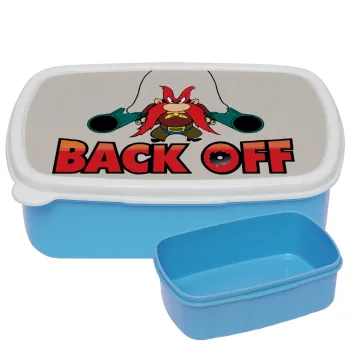 Yosemite Sam Back OFF, ΜΠΛΕ παιδικό δοχείο φαγητού (lunchbox) πλαστικό (BPA-FREE) Lunch Βox M18 x Π13 x Υ6cm