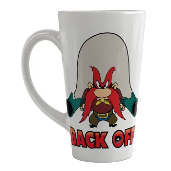 Yosemite Sam Back OFF, Κούπα κωνική Latte Μεγάλη, κεραμική, 450ml