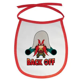 Yosemite Sam Back OFF, Σαλιάρα μωρού αλέκιαστη με κορδόνι Κόκκινη