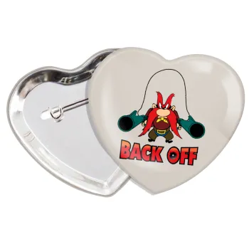 Yosemite Sam Back OFF, Κονκάρδα παραμάνα καρδιά (57x52mm)