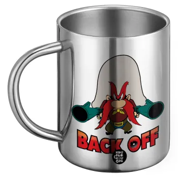 Yosemite Sam Back OFF, Ανοξείδωτη Μεταλλική Κούπα 450ml - Διπλού Τοιχώματος
