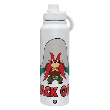 Yosemite Sam Back OFF, Θερμός 1L Ανοξείδωτο με Βάση Κινητού & Διπλά Τοιχώματα