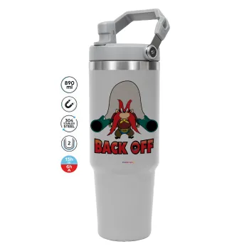 Yosemite Sam Back OFF, ΓΚΡΙ χρώματος Θερμός Ανοξείδωτο 890ml (30oz) με χερούλι