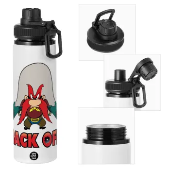 Yosemite Sam Back OFF, Μεταλλικό παγούρι νερού με καπάκι ασφαλείας, αλουμινίου 850ml