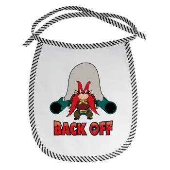 Yosemite Sam Back OFF, Σαλιάρα μωρού αλέκιαστη με κορδόνι Μαύρη