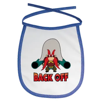 Yosemite Sam Back OFF, Σαλιάρα μωρού αλέκιαστη με κορδόνι Μπλε