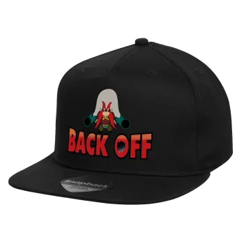 Yosemite Sam Back OFF, Children's Flat Snapback Hat, Black (100% COTTON, CHILD, UNISEX, ONE SIZE)