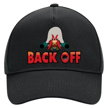 Yosemite Sam Back OFF, Καπέλο Ενηλίκων Ultimate ΜΑΥΡΟ, (100% ΒΑΜΒΑΚΕΡΟ DRILL, ΕΝΗΛΙΚΩΝ, UNISEX, ONE SIZE)