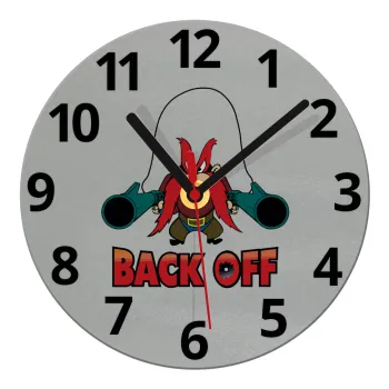 Yosemite Sam Back OFF, Ρολόι τοίχου γυάλινο (20cm)
