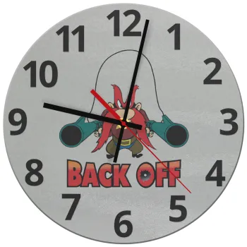 Yosemite Sam Back OFF, Ρολόι τοίχου γυάλινο (30cm)