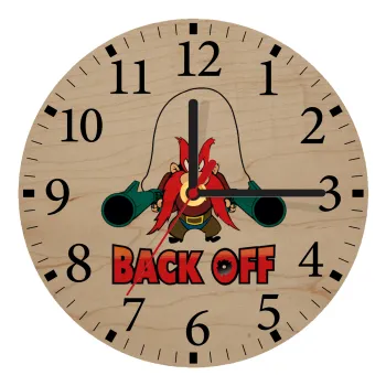 Yosemite Sam Back OFF, Ρολόι τοίχου ξύλινο plywood (20cm)