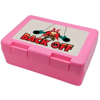 Yosemite Sam Back OFF, Παιδικό δοχείο κολατσιού ΡΟΖ 185x128x65mm (BPA free πλαστικό)