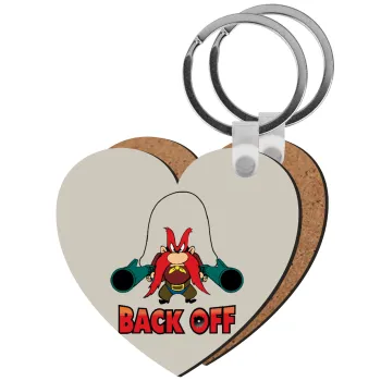 Yosemite Sam Back OFF, Μπρελόκ Ξύλινο καρδιά MDF