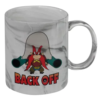 Yosemite Sam Back OFF, Mug ceramic marble style, 330ml