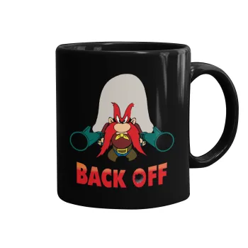 Yosemite Sam Back OFF, Κούπα Μαύρη, κεραμική, 330ml