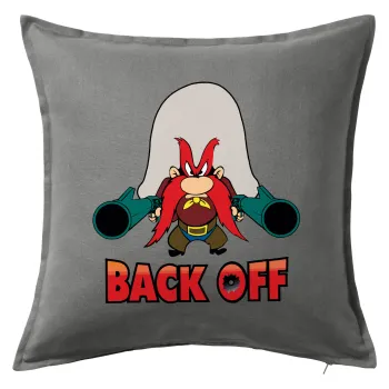 Yosemite Sam Back OFF, Sofa cushion Grey 50x50cm includes filling