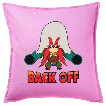 Yosemite Sam Back OFF, Sofa cushion Pink 50x50cm includes filling