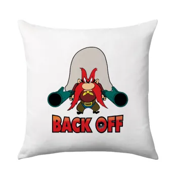 Yosemite Sam Back OFF, Μαξιλάρι καναπέ 40x40cm περιέχεται το  γέμισμα
