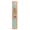Easter Set, wooden keychain & aromatic flat Easter candle (30cm) (TURQUOISE)