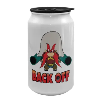 Yosemite Sam Back OFF, Κούπα ταξιδιού μεταλλική με καπάκι (tin-can) 500ml