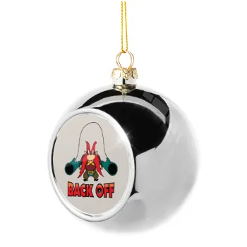 Yosemite Sam Back OFF, Silver 8cm Christmas tree ball ornament