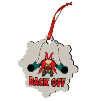 Yosemite Sam Back OFF, Στολίδι Χριστουγεννιάτικο στολίδι snowflake ξύλινο 7.5cm