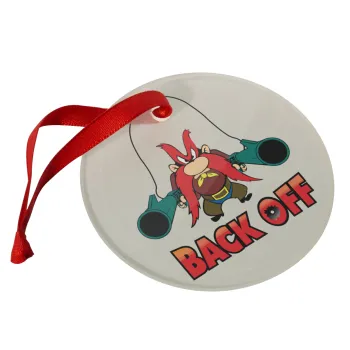 Yosemite Sam Back OFF, Christmas ornament glass 9cm