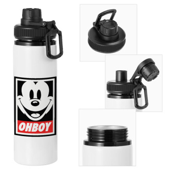 Oh boy μίκυ, Metal water bottle with safety cap, aluminum 850ml