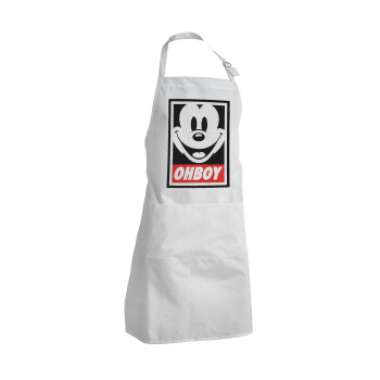 Oh boy μίκυ, Adult Chef Apron (with sliders and 2 pockets)