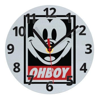 Oh boy μίκυ, Ρολόι τοίχου γυάλινο (20cm)