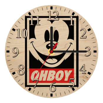 Oh boy μίκυ, Ρολόι τοίχου ξύλινο plywood (20cm)