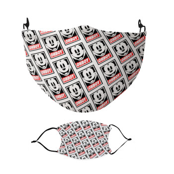 Oh boy μίκυ, Μάσκα υφασμάτινη Ενηλίκων πολλαπλών στρώσεων με υποδοχή φίλτρου