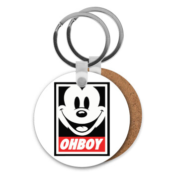 Oh boy μίκυ, Μπρελόκ Ξύλινο στρογγυλό MDF Φ5cm