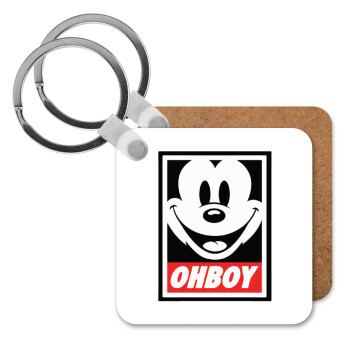 Oh boy μίκυ, Μπρελόκ Ξύλινο τετράγωνο MDF