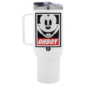 Oh boy μίκυ, Mega Tumbler με καπάκι, διπλού τοιχώματος (θερμό) 1,2L