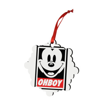 Oh boy μίκυ, Στολίδι Χριστουγεννιάτικο στολίδι snowflake ξύλινο 7.5cm