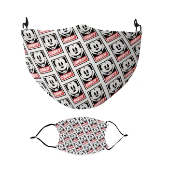 Oh boy μίκυ, Μάσκα υφασμάτινη Ενηλίκων πολλαπλών στρώσεων με υποδοχή φίλτρου