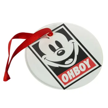 Oh boy μίκυ, Christmas ornament glass 9cm