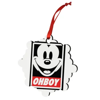 Oh boy μίκυ, Στολίδι Χριστουγεννιάτικο στολίδι snowflake ξύλινο 7.5cm