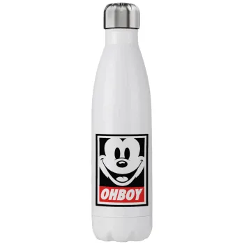 Oh boy μίκυ, Μεταλλικό παγούρι θερμός (Stainless steel), διπλού τοιχώματος, 750ml