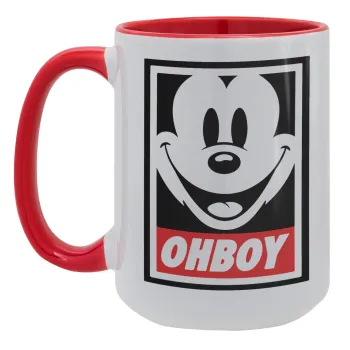 Oh boy μίκυ, Κούπα Mega 15oz, κεραμική Κόκκινη, 450ml