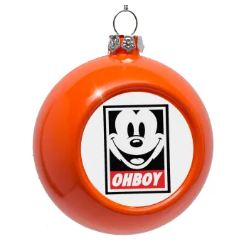 Oh boy μίκυ, Orange Christmas tree ornament bauble 8cm