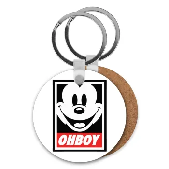 Oh boy μίκυ, Μπρελόκ Ξύλινο στρογγυλό MDF Φ5cm