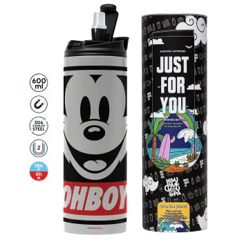 Oh boy μίκυ, Tumbler stainless steel GREY 600ml