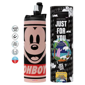 Oh boy μίκυ, Tumbler stainless steel PINK 600ml