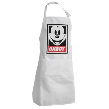 Oh boy μίκυ, Adult Chef Apron (with sliders and 2 pockets)