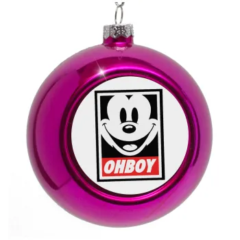 Oh boy μίκυ, Purple Christmas tree ornament bauble 8cm