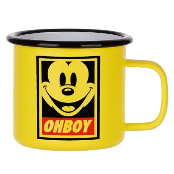 Oh boy μίκυ, Metallic enamel MATT Yellow cup 360ml