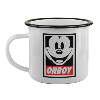 Oh boy μίκυ, Κούπα εμαγιέ με μαύρο χείλος 360ml